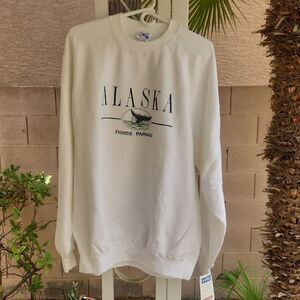 Jerzees Alaska Graphic White Crewneck Sweater